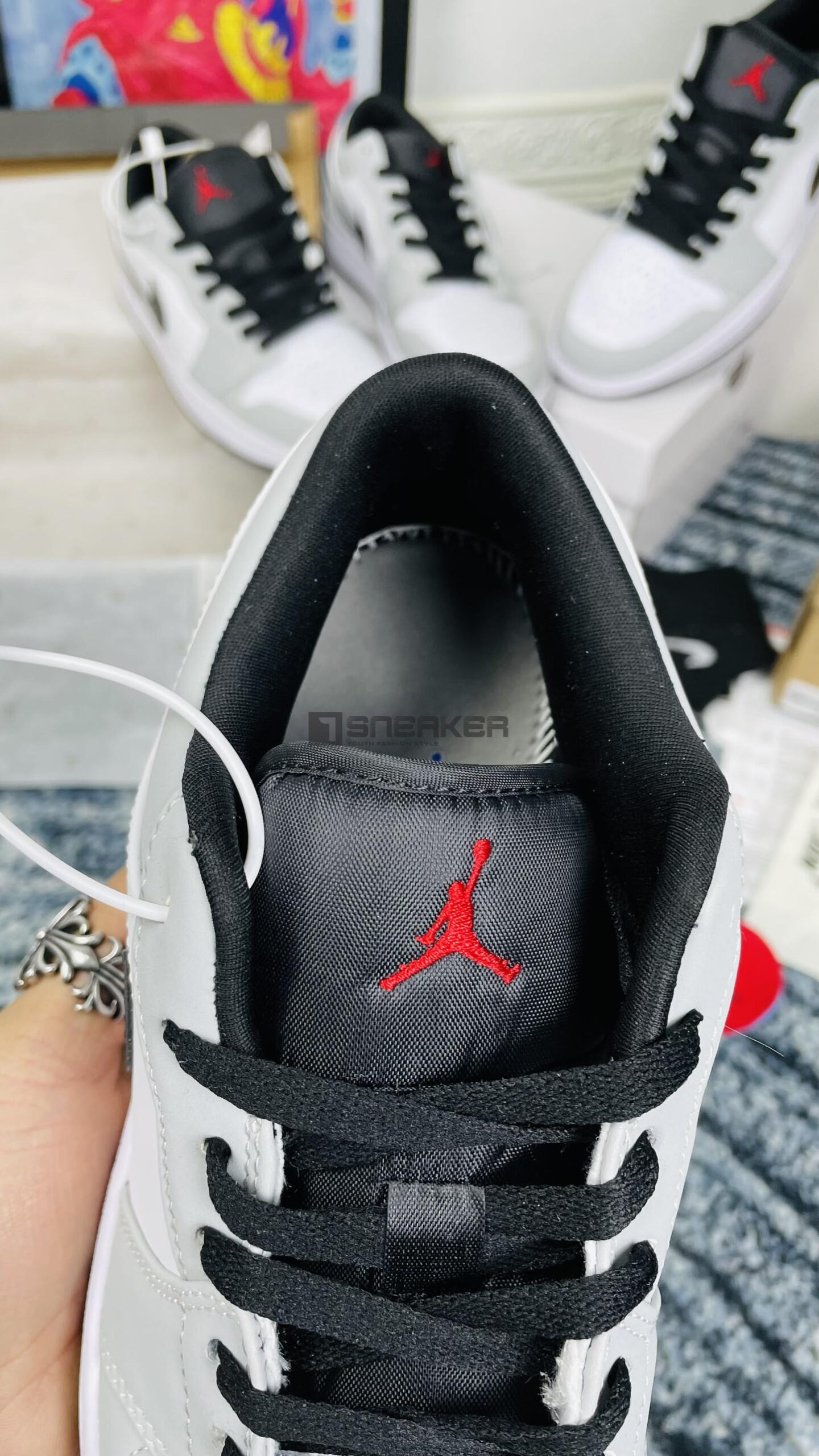 Nike Air Jordan 1 Low Light Smoke Grey REP 1:1 LOGO VÀ ĐẾ CHỈ KHÂU Siêu dày