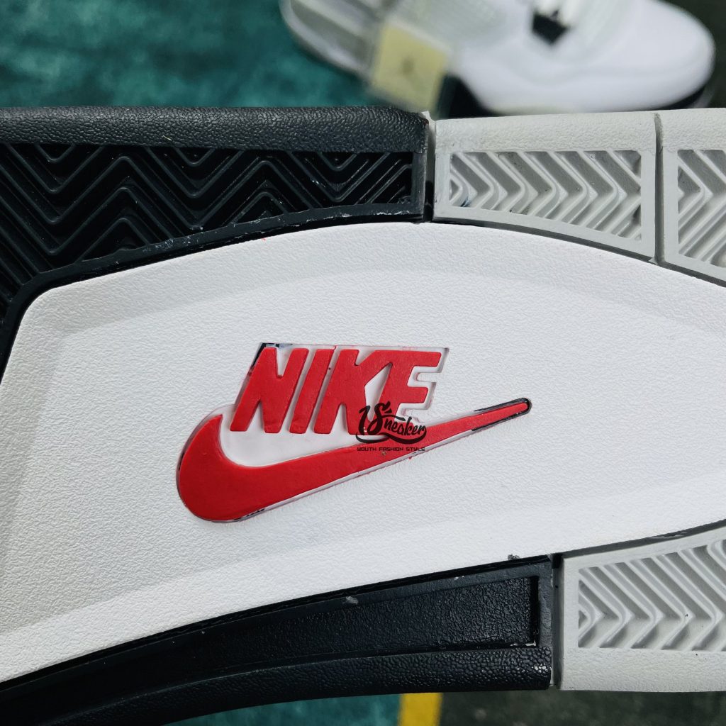Giày Nike JD4 Trắng Xám Nike Air Jordan 4 Retro White Cement Rep 1:1