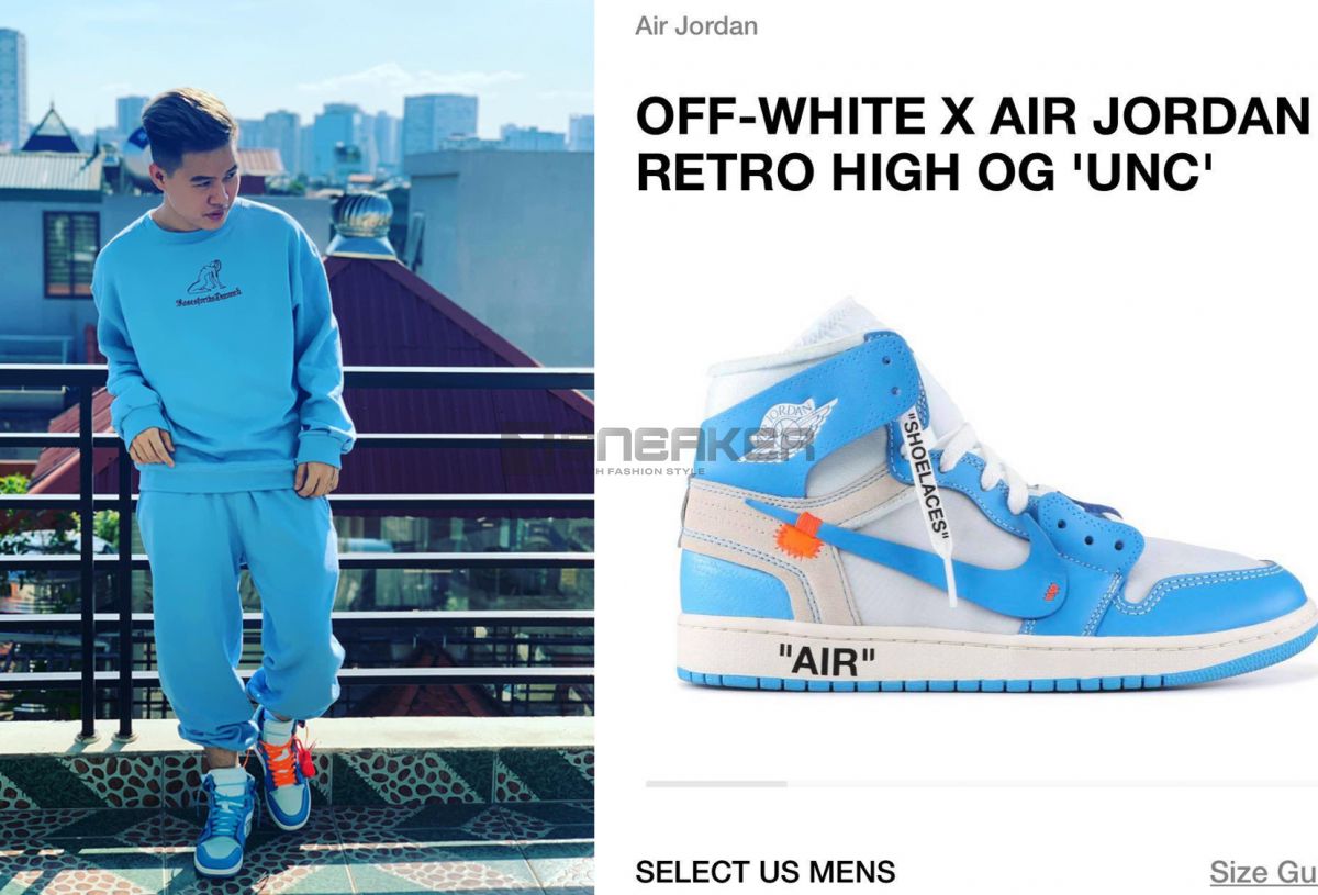 Nike Air Jordan 1 Off White UNC Blue Replica 1:1 phối đồ