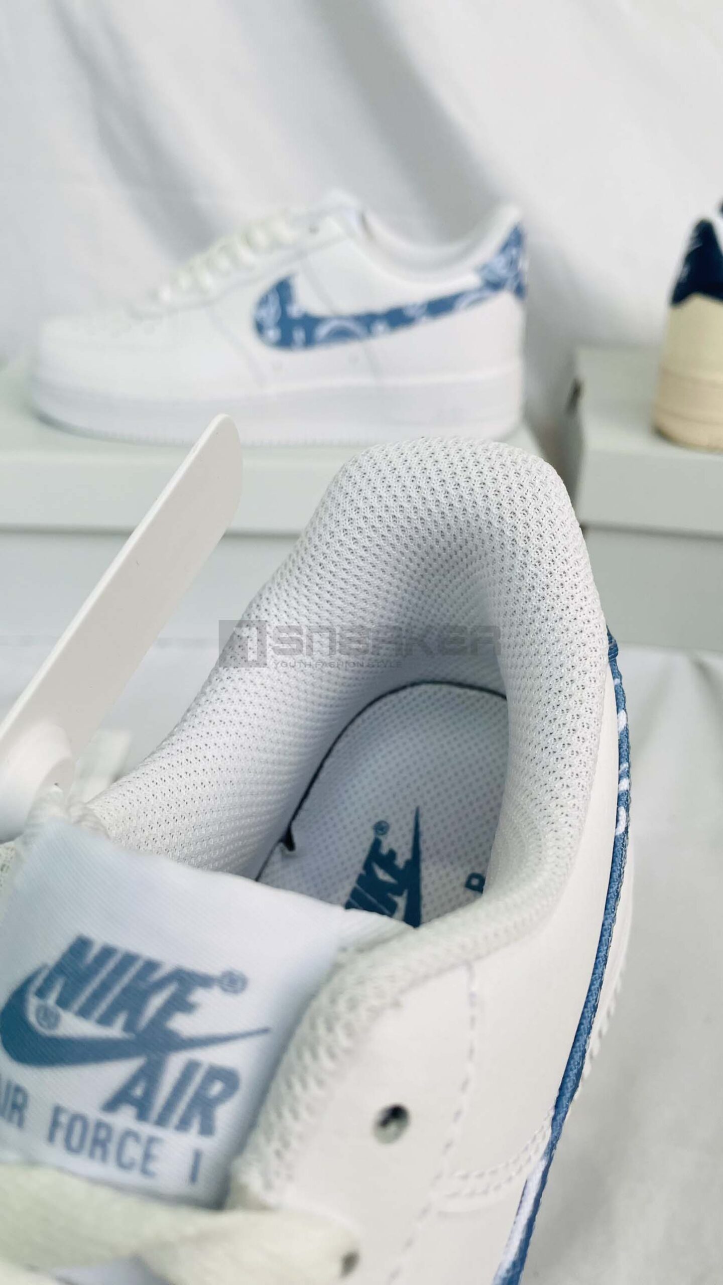 Giày Nike Air Force 1 Trắng xanh chất liệu giày đẹp