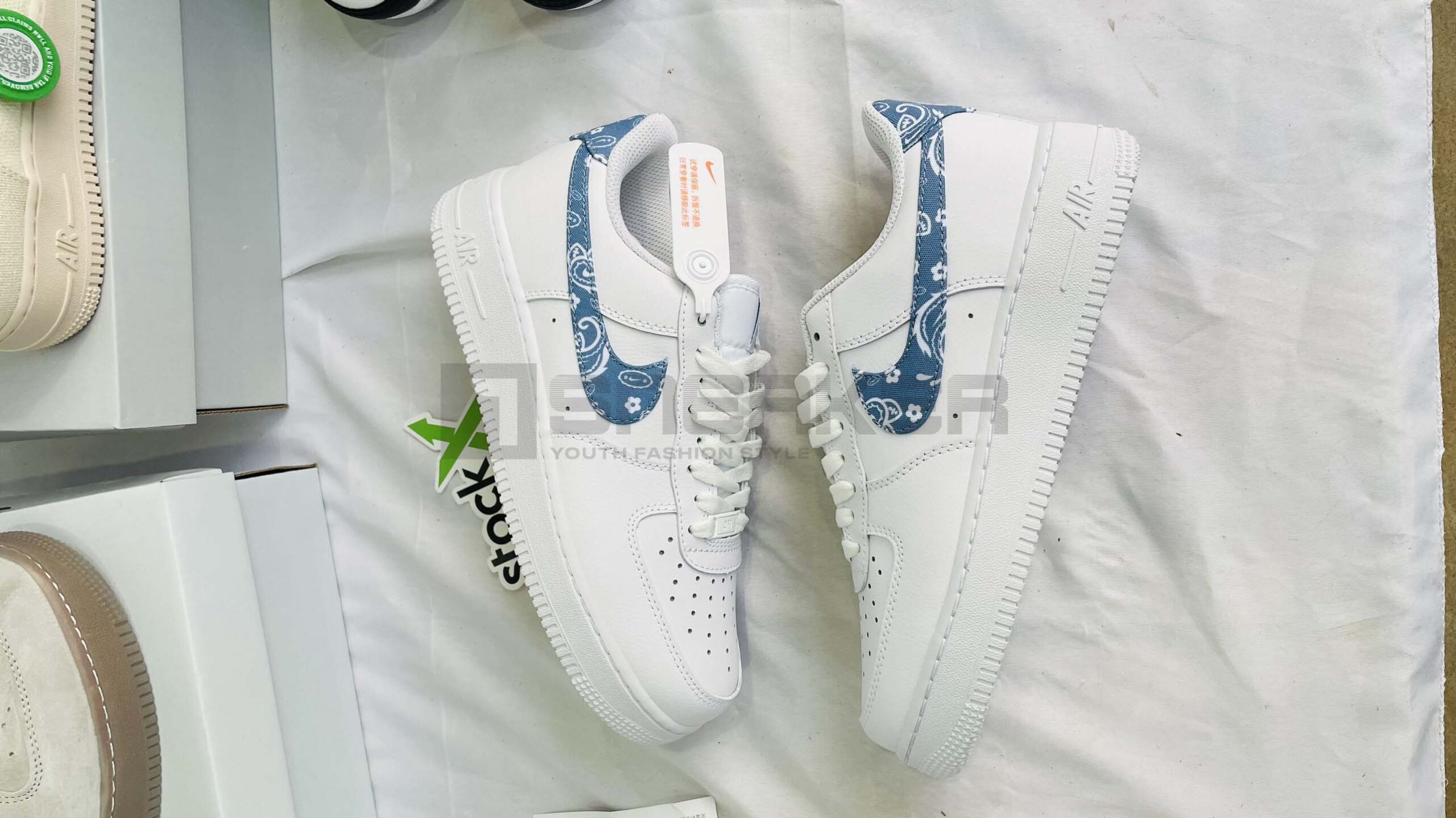 Giày Nike Air Force 1 Trắng xanh chất liệu giày đẹp