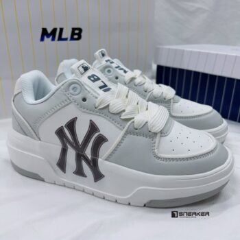 giay mlb chunky liner low new york yankees white grey like auth 2