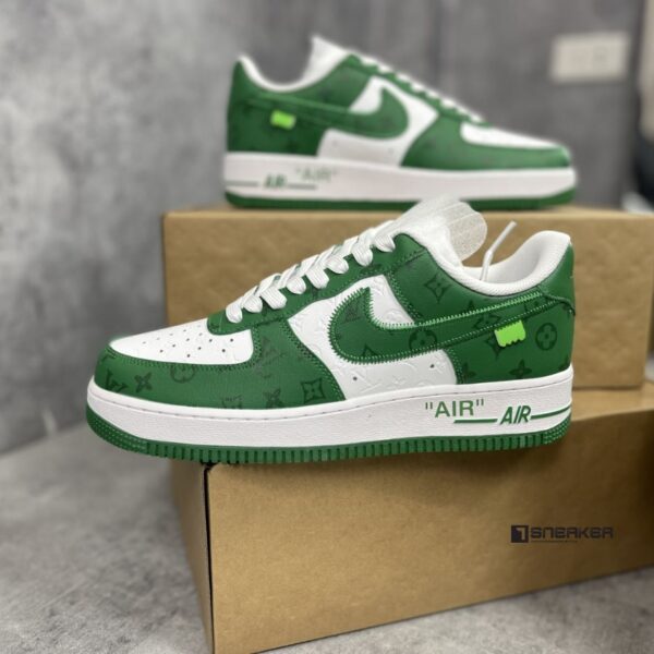 louis vuitton x nike air Force 1 low by virgil abloh green like auth 2