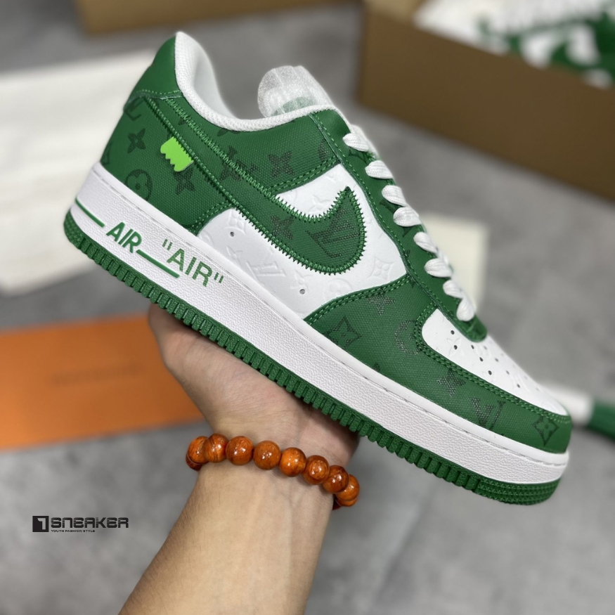 louis vuitton x nike air Force 1 low by virgil abloh green like auth 3