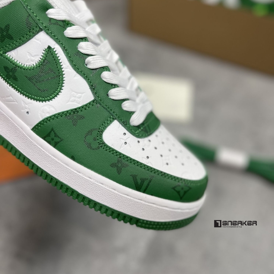 louis vuitton x nike air Force 1 low by virgil abloh green like auth 4