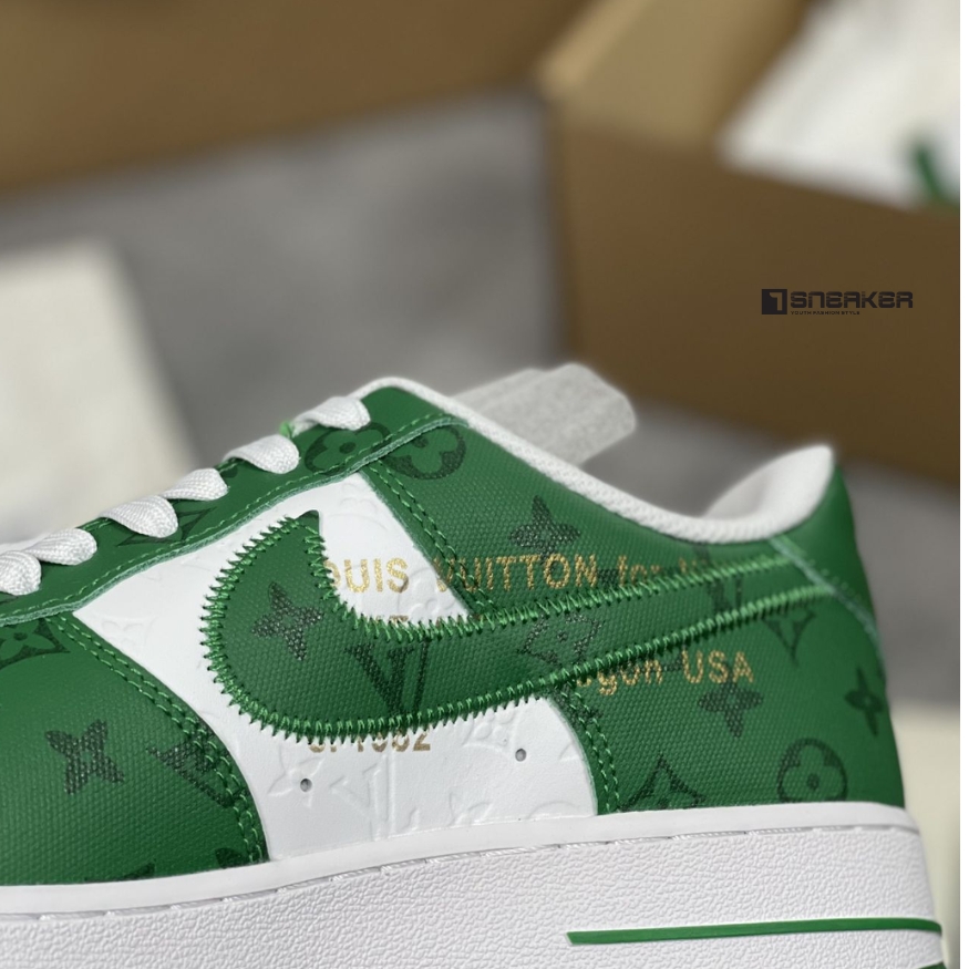 louis vuitton x nike air Force 1 low by virgil abloh green like auth 5