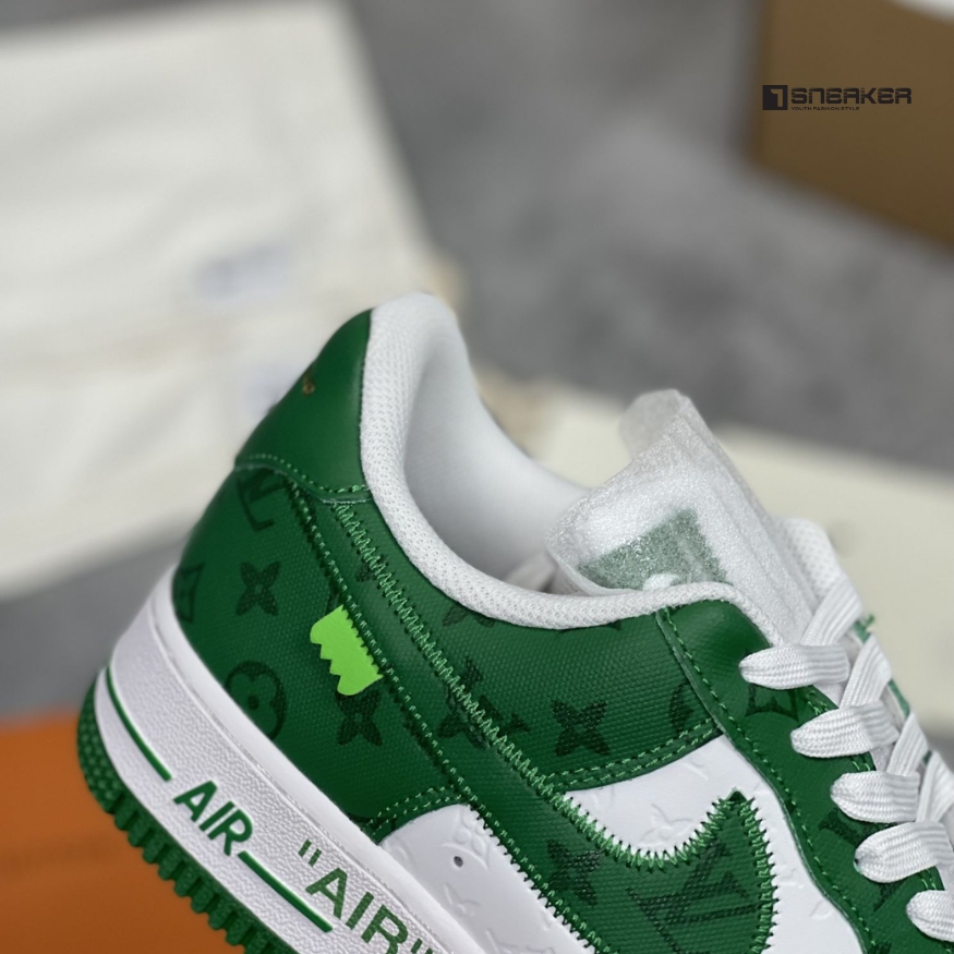 louis vuitton x nike air Force 1 low by virgil abloh green like auth 8