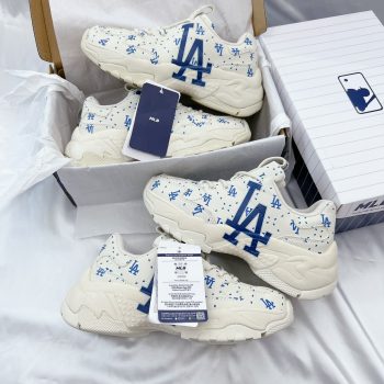 Giày MLB BigBall Chunky Saffiano Diamond Monogram LA Dodgers Ivory Like Auth