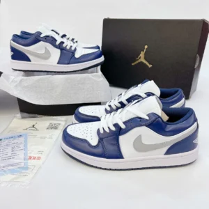 Giày Nike Air Jordan 1 Low Midnight Navy Wolf Grey 553560-141 1Sneaker