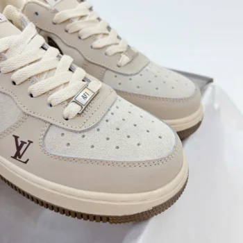 Nike Air Force 1 Louis Vuitton Brown Cream - Cận cảnh chất liệu da cao cấp