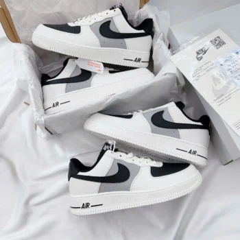 Nike Air Force 1 Upstep Black White - Cận cảnh chất liệu da