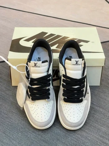 Giày Air Jordan 1 Low Travis Scott Fragment LV Grey Black, phối màu xám đen