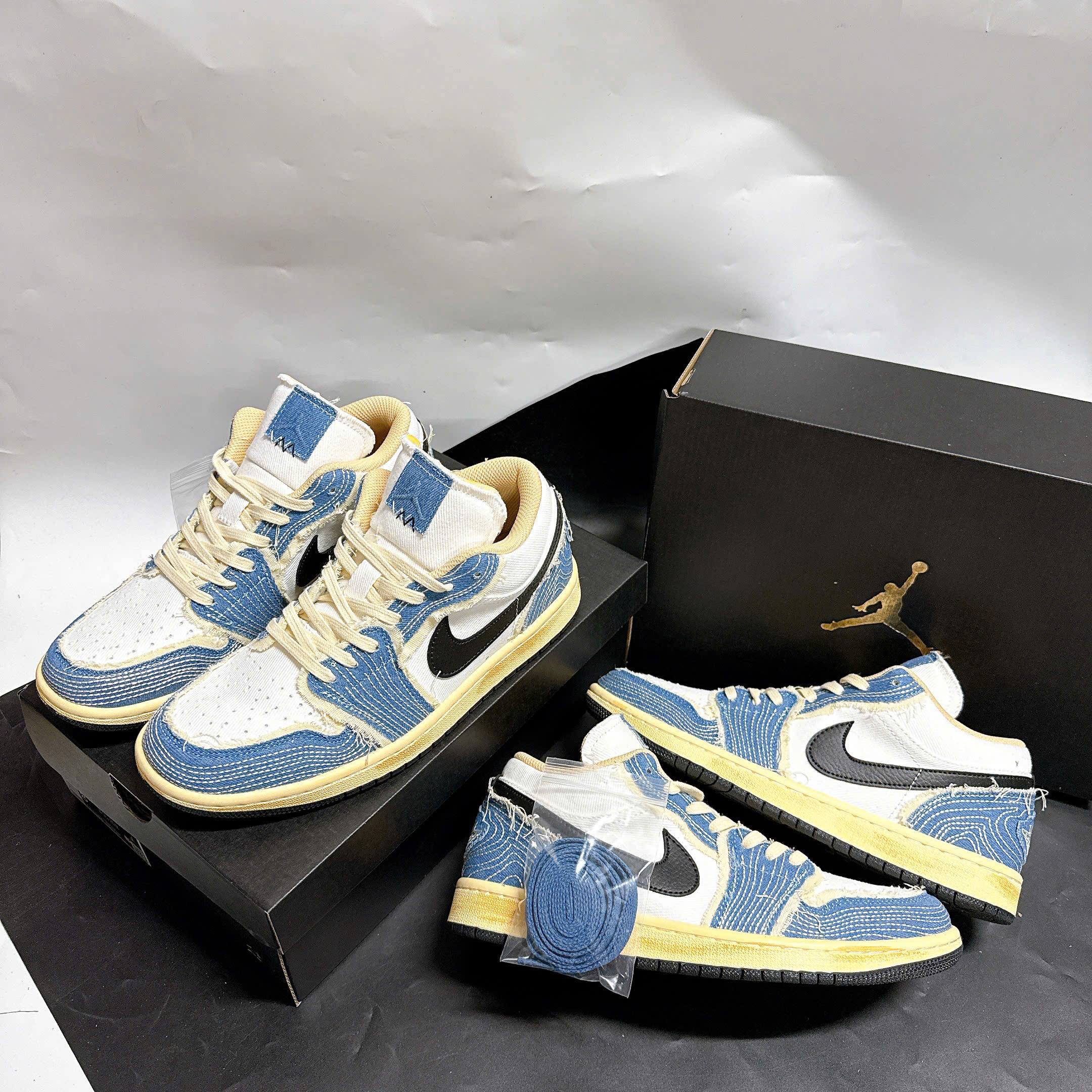 Giày Nike Air Jordan 1 Low ‘Sashiko Denim’ FN7670-493 Giay Nike Air Jordan 1 Low ‘Sashiko Denim FN7670 493 10