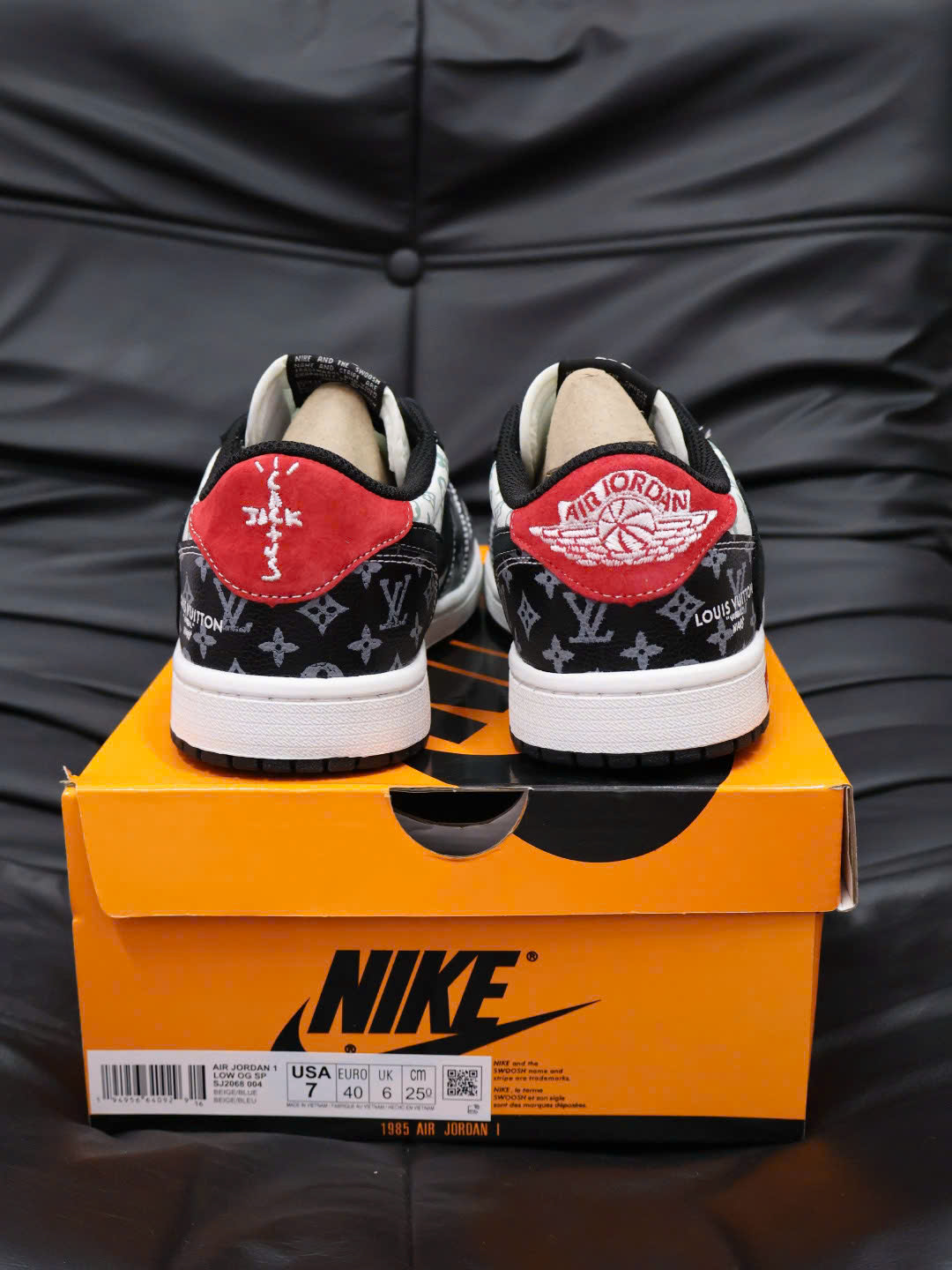 Air Jordan 1 Low Travis Scott LV Black White Red 5