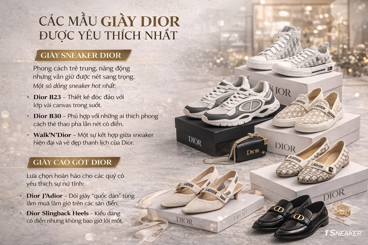 Các Mẫu Giày Dior Được Yêu Thích Nhất