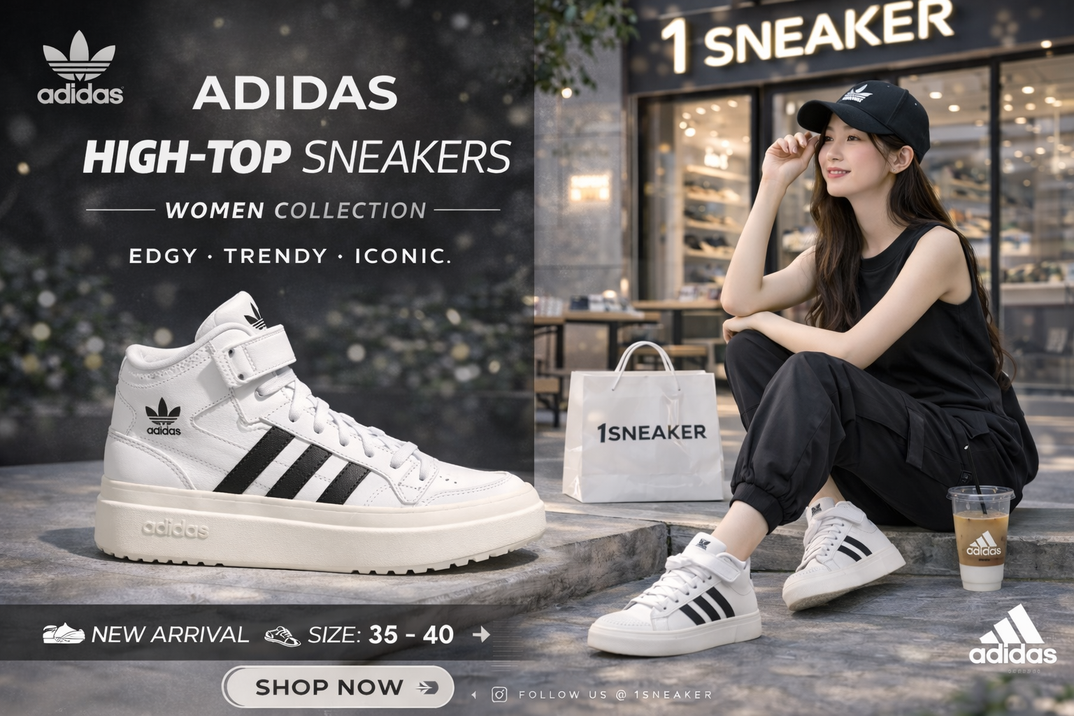 Giày Adidas cổ cao nữ