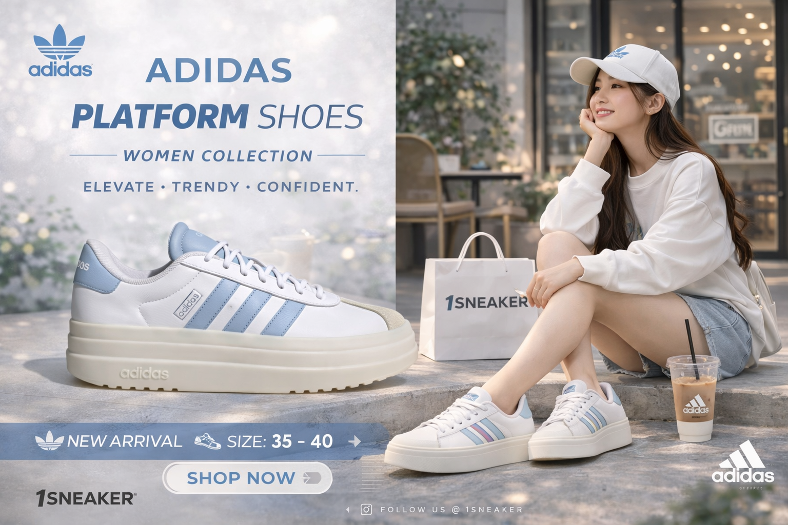 Giày Adidas nữ đế cao