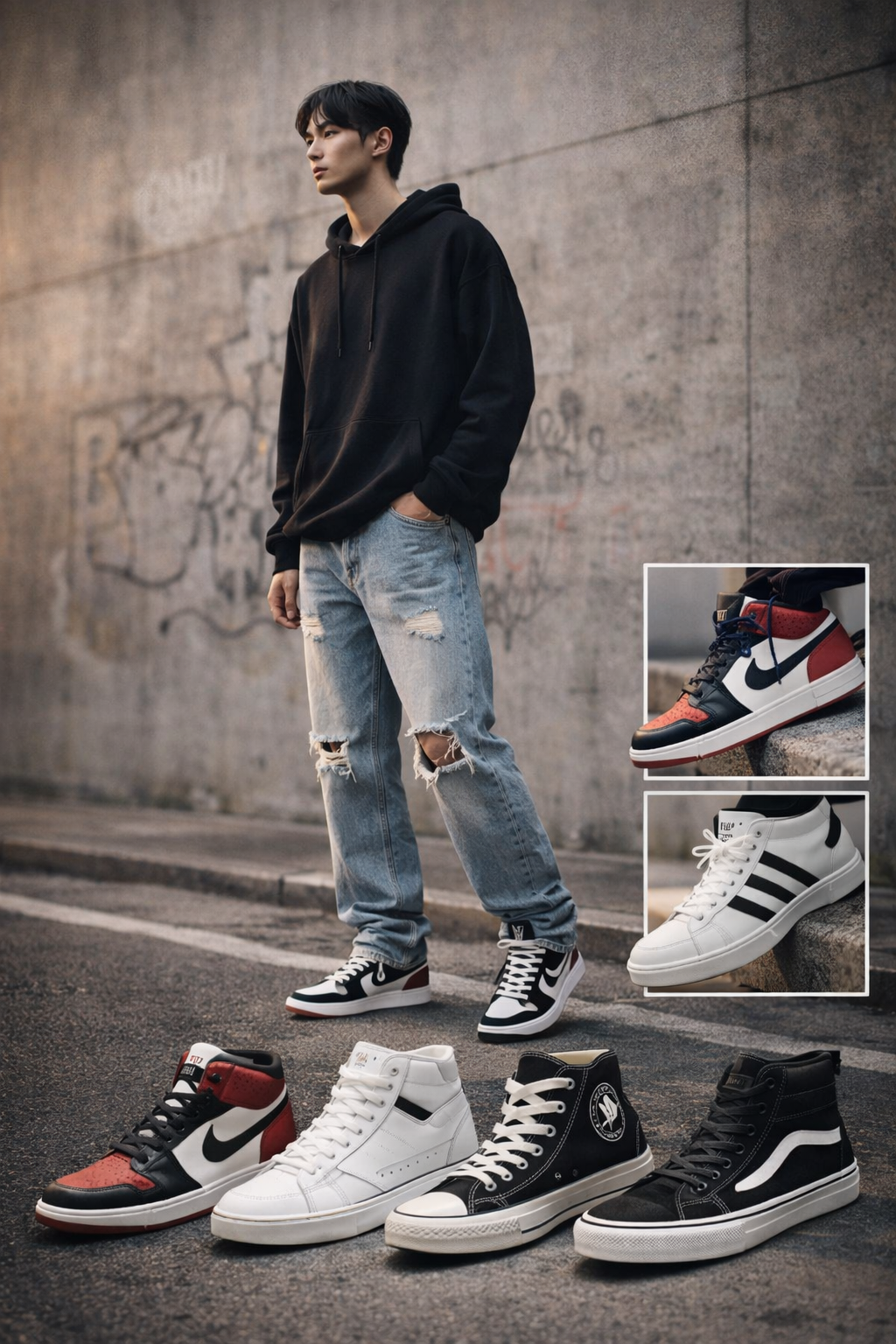 giày sneaker nam cổ cao